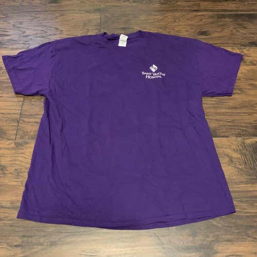St Vincents Hospital Worcester,MA Caring for your Heart Purple Logo T-Shirt SzXL