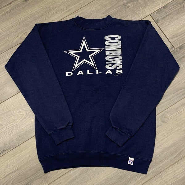 thecaptainsvintage 90s Dallas Cowboys NFL Football Blue Crewneck Pullover Sweatshirt Youth Large