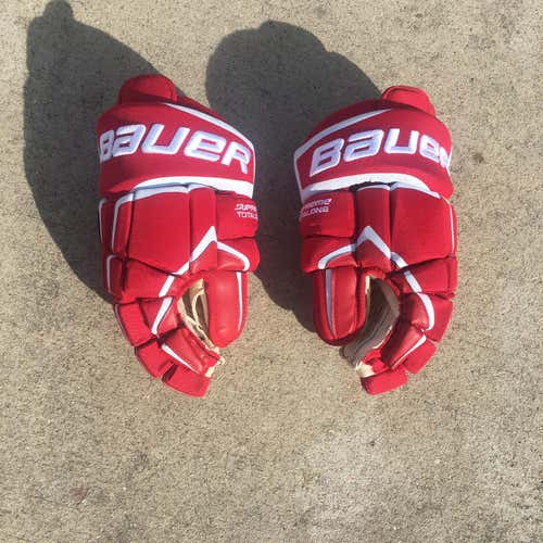 Red Senior Bauer 14" Pro Stock Gloves