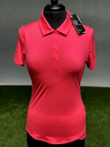 Under Armour Women's Leader Solid Golf Polo Shirt Hot Pink Small (S) NWT #62654