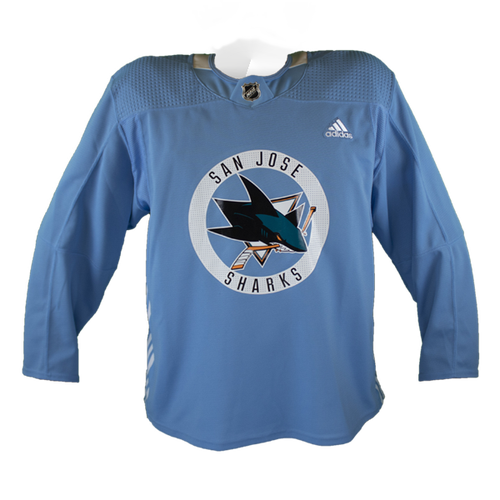 Slightly Worn San Jose Sharks Pro Stock Powde Blue Men's Size 58 Adidas Practice Jersey