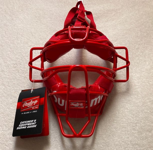 Supreme X Rawlings Baseball Catcher's Mask 100% Authentic Red