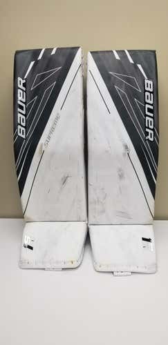 White/Black Senior Used 36" Bauer Supreme 1S Goalie Leg Pads
