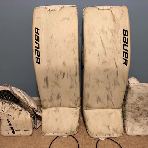 White Senior 35" Regular Supreme Ultra Sonic Pro Stock Goalie Full Set