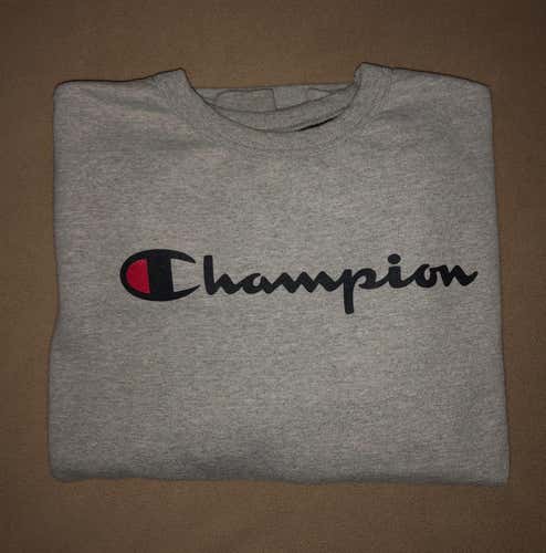 Gently worn mens large gray Champion pullover sweatshirt
