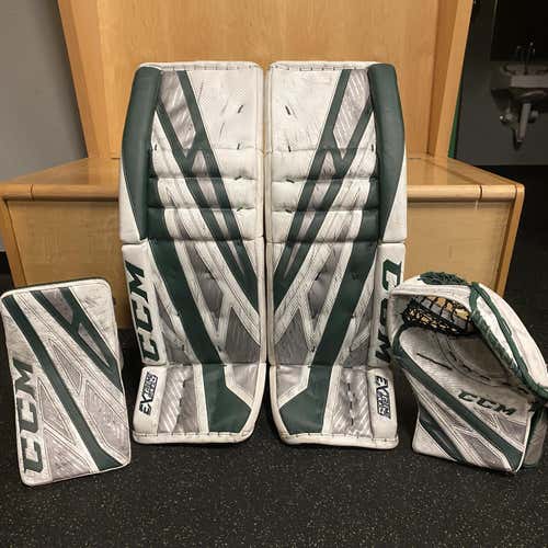 Green Used Senior 34" CCM Regular Extreme Flex 4 Goalie Full Set Pro Stock