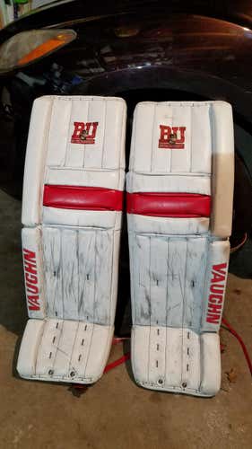 Red Used Senior 35" Vaughn Velocity V6 Goalie Leg Pads