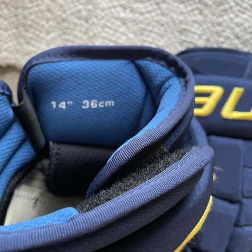Blue Senior Bauer Nexus 14" Pro Stock Gloves