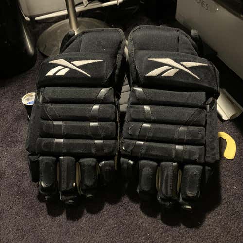 Black Senior Reebok 4-Roll pro 14" Pro Stock Gloves