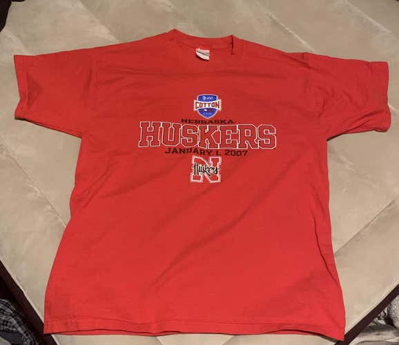 Nebraska Huskers Cotton Bowl Classic Red T-Shirt Size L