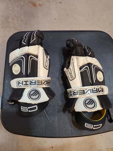 Black Used Player's Maverik C2 Lacrosse Gloves 13"