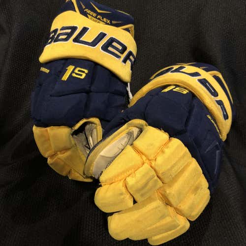 Blue Michigan Senior Bauer Supreme 1S 14" Pro Stock Gloves