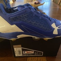 Blue New Adult Men's Size 9.5 (Women 10.5) Metal Under Armour Low Cut Deception