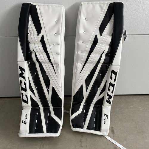White Senior 34" CCM Extreme flex 4.9  Goalie Leg Pads