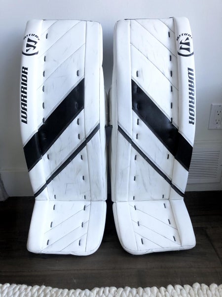 Used Demo | Warrior Ritual G4 Goalie Pads | Senior 34 + 1.5” | WHITE BLACK
