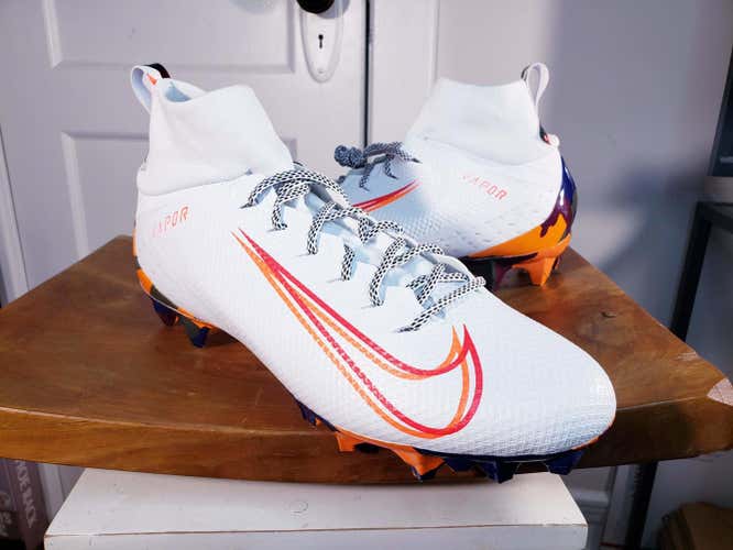 Nike Vapor Untouchable 3 Football Cleats Orange White Camo Size 10.5