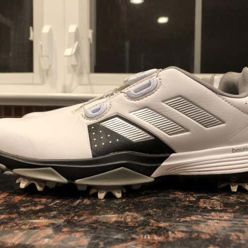 Adidas Bounce White/Black/Silver Golf Shoes Mens Size 6 M US BOA Lacing system
