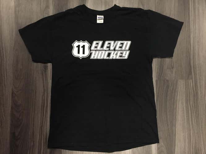 Route 11, Eleven Hockey (MN), Black Men's Adult Tee Shirt, Size Large