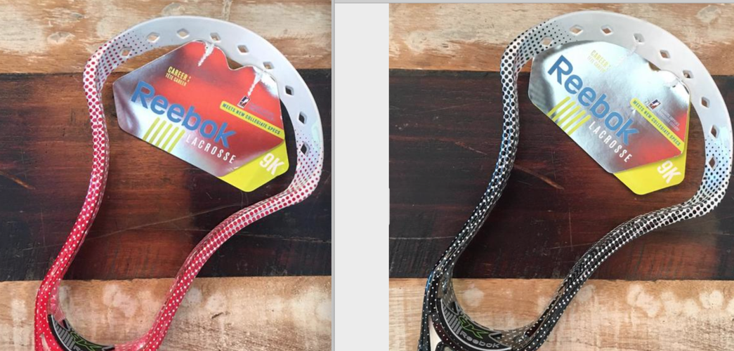 Reebok Lacrosse Bundle Deal * 9K Career 10" Black Fade + Red Fade Unstrung