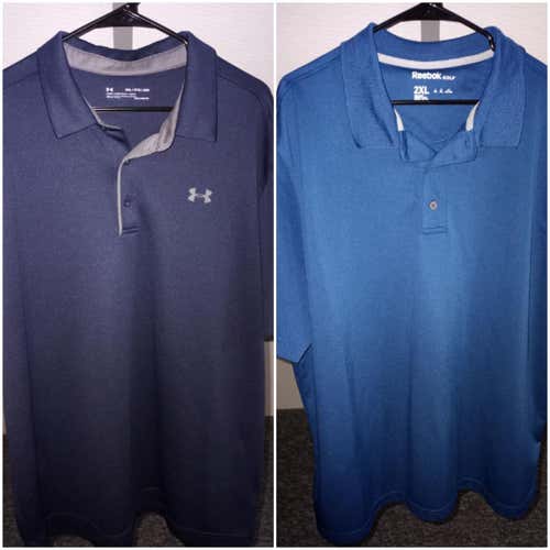 FOR @Darthrock Under Armour & Reebok Blue Men's XXL Golf Polo Shirts