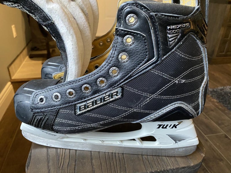 Senior Used Bauer Nexus 1000 Hockey Skates Extra Wide Width Size 8.5