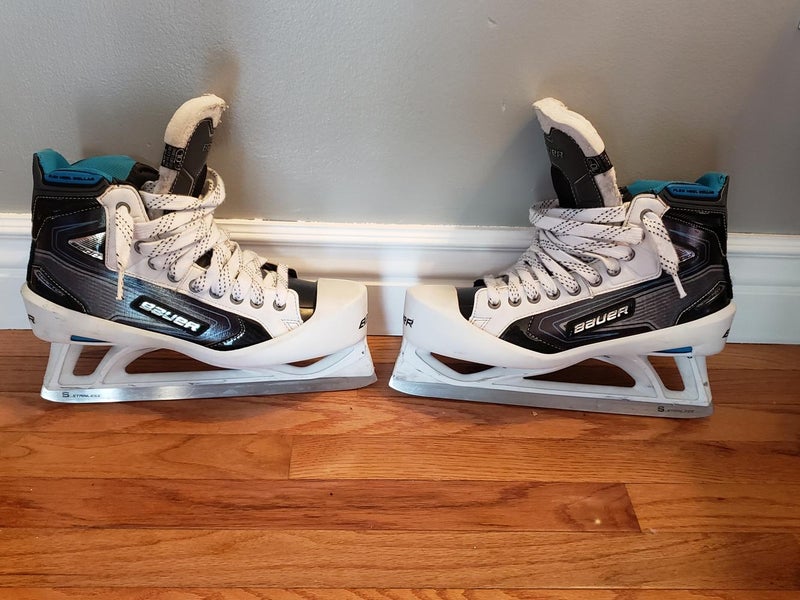 Used Senior Bauer Reactor 9000 Hockey Goalie Skates Regular Width Pro Stock Size 10