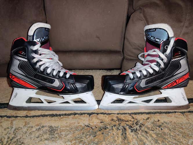 Used Senior Bauer Vapor X2.7 Hockey Goalie Skates Regular Width Size 8D
