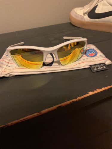 White Unisex  Oakley Flak Sunglasses