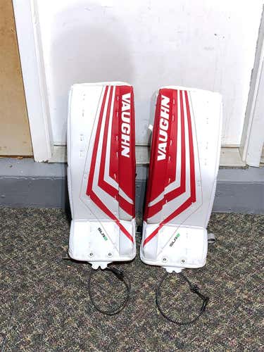 White Junior 24" Vaughn Ventus SLR Jr Goalie Leg Pads