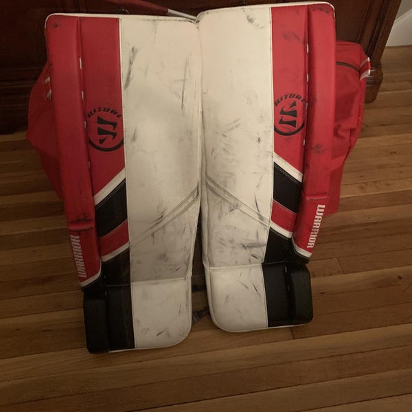 32+1" Warrior Ritual G5 Red Black White Intermediate Goalie Leg Pads