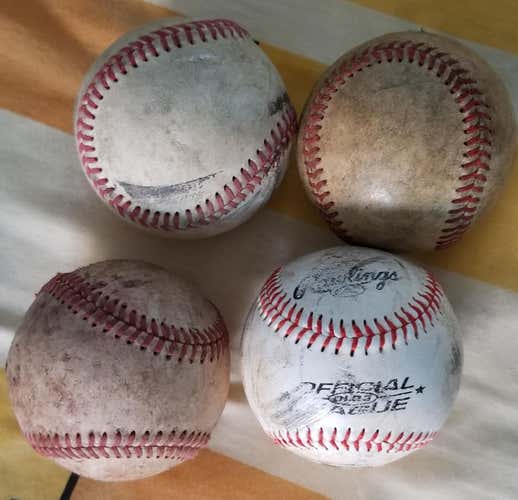 4 Used Baseballs