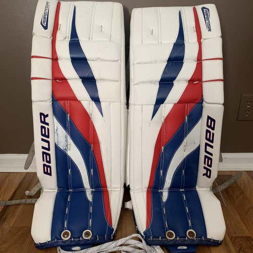 Bauer Reactor 4000X Goalie Leg Pads 33 +1 NEW YORK RANGERS COLORWAVE