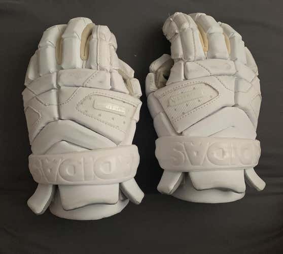 White Used Adidas Freak 13" Lacrosse Gloves