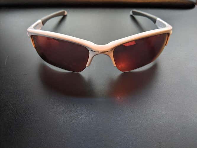 Used White Oakley Quarter Jacket Sunglasses - Youth Size