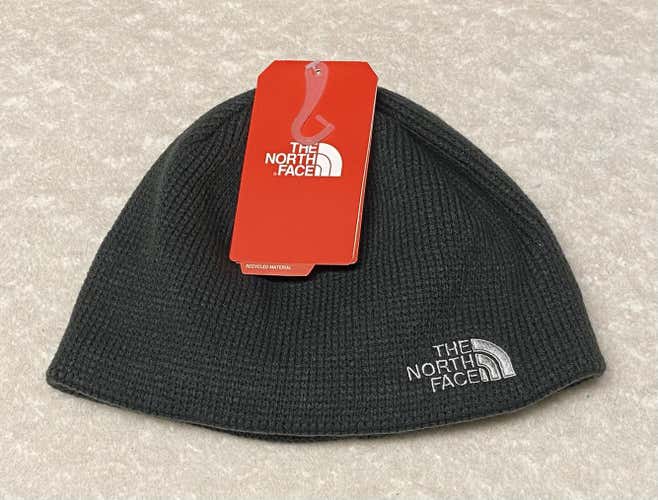 The North Face Bones Beanie Adult One Size Asphalt Grey/Silver Fleece Lined Knit