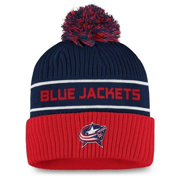 2021 Columbus Blue Jackets Fanatics NHL Locker Room Pom Knit Hat Stocking Cap