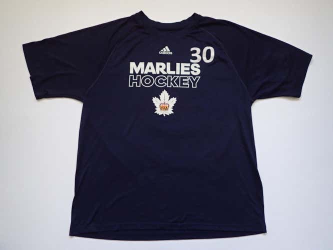 Toronto Marlies Pro Stock Ice Hockey Player Coach Rink Shirt Adidas Size LARGE
