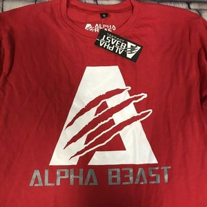 Mens Alpha Beast Short Sleeve Tshirt Red / White Size Small NWT
