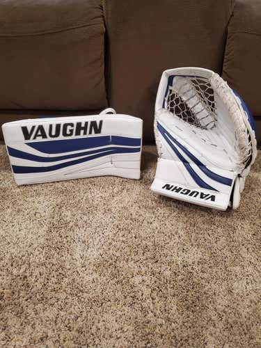 White Senior Used Vaughn Glove and Blocker Set Regular Ventus SLR Pro