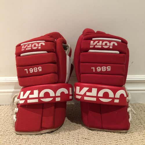 VINTAGE RARE Red Senior Jofa 586 L Hockey Gloves