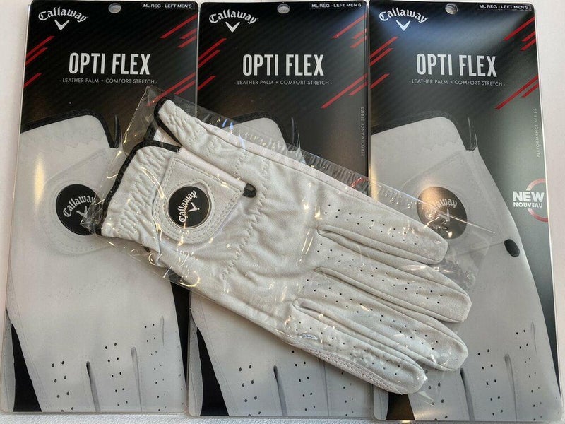(3) Callaway OptiFlex Golf Glove w/ Ball Marker Pack Medium Large (ML) #81838