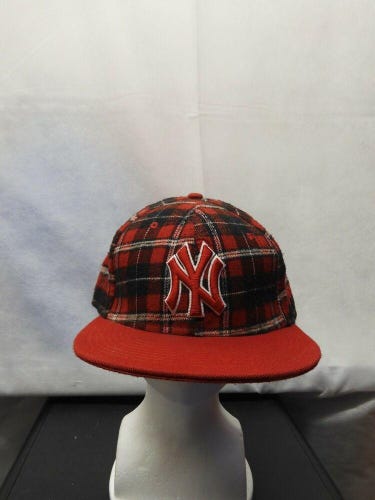 New York Yankees New Era 59fifty Red Flannel Hat 7 5/8 MLB