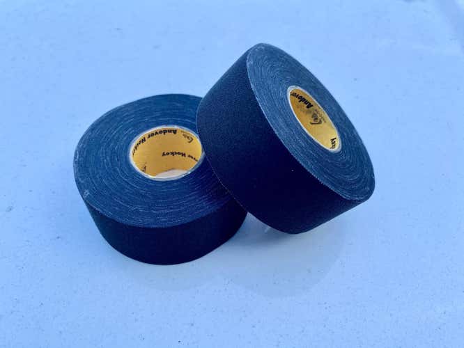 2 Pack Andover Wide Black Cloth Hockey Stick Tape Pro Quality 1.5" X 30YD