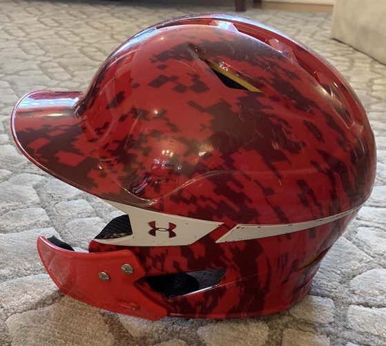 Red Used 7 1/2 Under Armour UABH2 Batting Helmet