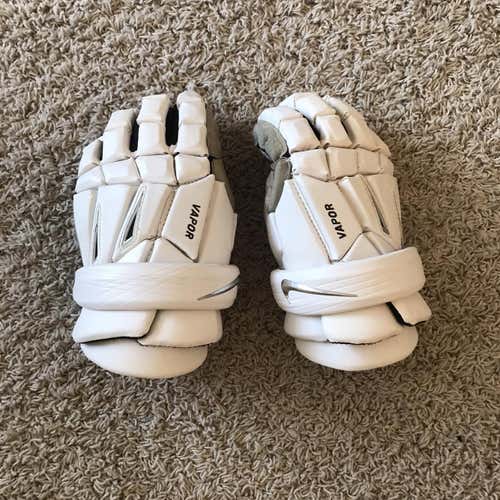 White New Player's Nike Vapor 12" Lacrosse Gloves