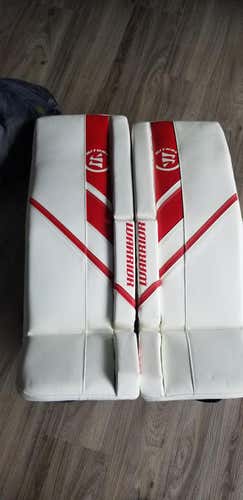 White/Red New Intermediate 31"+1" Warrior Ritual G5 Goalie Leg Pads