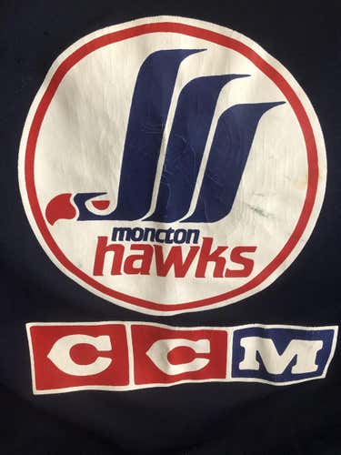 Extremely Rare Moncton Hawks AHL Blue Men's Used Adult Size 54 CCM Jersey Pro Stock practice jersey