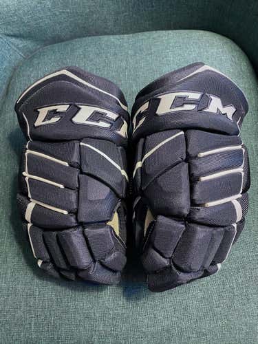 Navy Blue Used Senior CCM JetSpeed FT370 Gloves 13"