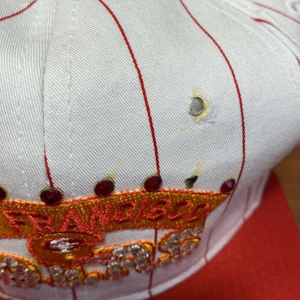 San Francisco 49ers Vintage Hat Snapback Cap 90s White Pinstripe