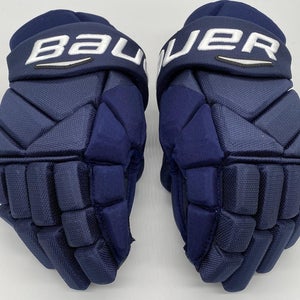 Bauer Vapor 1X Pro Custom Hockey Gloves 14" Navy NHL Pro Stock Panthers MCCANN (6736)